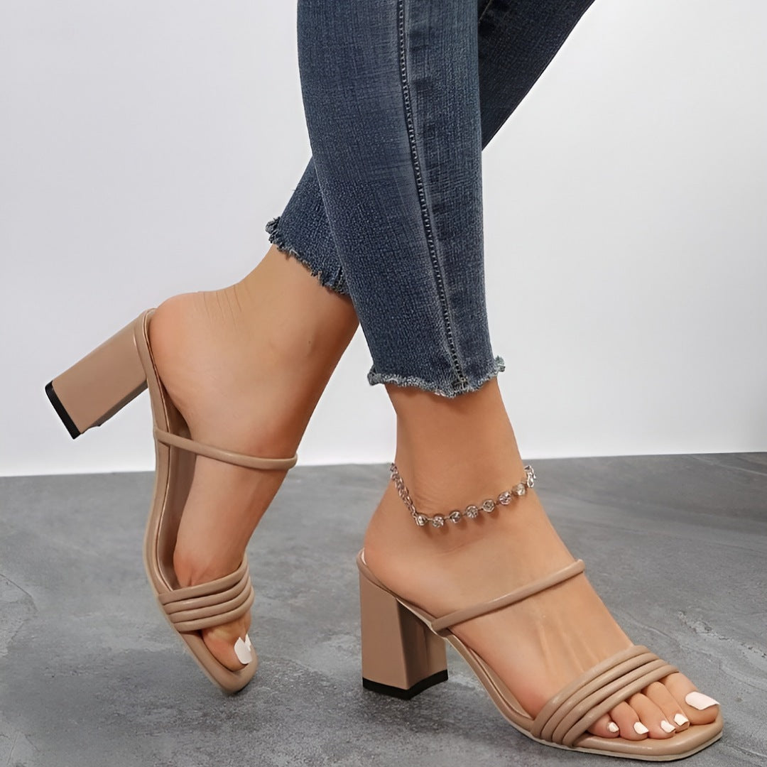 Korean Style Clear Block Heels ART 15