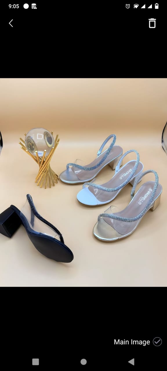 “Glam Rhinestone Block Heels – Comfort & Style (Black/Silver/Golden/White)” ART 07